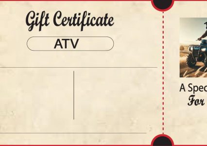 Gift certificate for an ATV experience