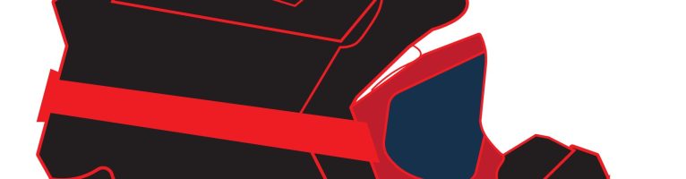 Drive Zona Logo – Red & Black Helmet with Goggles